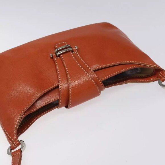 CELINE Shoulder Bag Leather Orange Auth EC246 - Picture 7 of 16